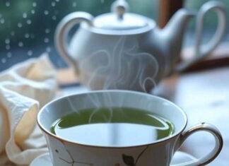 A Beginner’s Guide to Tea Types & Traditions "A chipped teacup steaming with green tea"