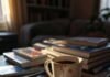 Must Read Books by Fashion Icons (The Ones That Actually Changed Me) A high-res photo of a cluttered but chic Queens NYC apartment coffee table stacked with glossy fashion books, a chipped mug of coffee, and a crumpled MetroCard.